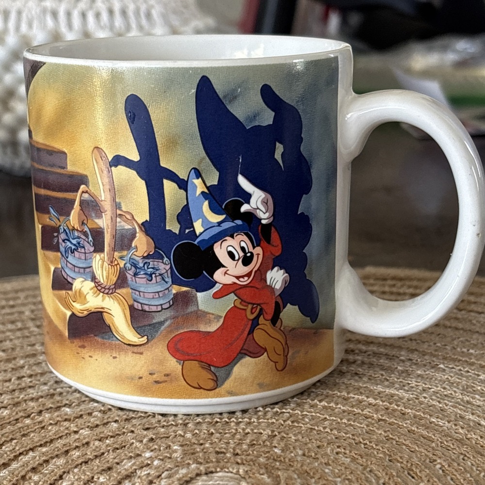 Vtg 80s/90d Mickey Mouse Disney Mug Made In Japan Walt Disney Co. Fantasia